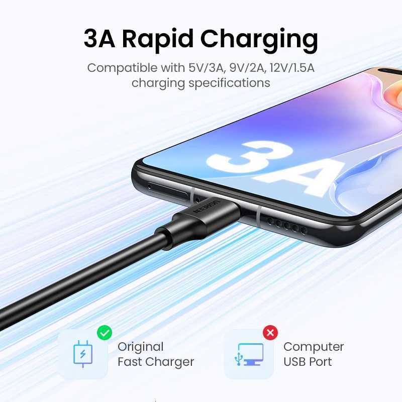 UGREEN USB C Cable Type C Cable for iPhone 17 16 S25 S24 USB C Data Charging Cable USB 3A Fast Charging USB Cable C251203