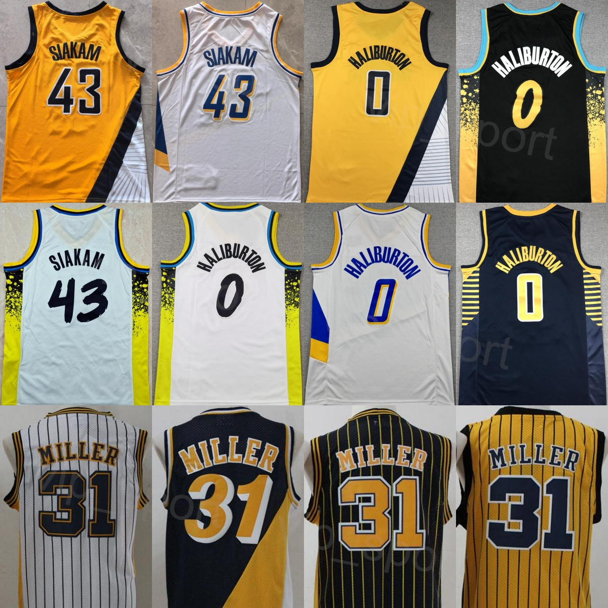 Mens Basketball Vintage Reggie Miller Jersey Retro 2026 City Pascal Siakam 43 Tyrese Haliburton 0 Shirt Earned Classic For Sport Fans Black Yellow White Navy Blue