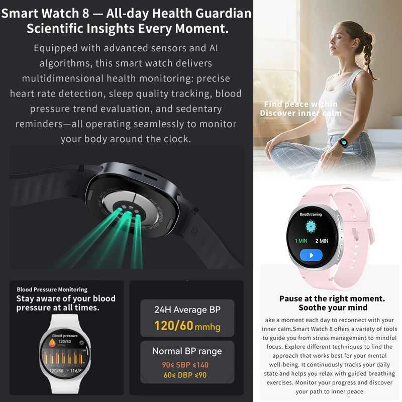 2025 New Watches 8 Mini GPS Track Smart Watch For Men Wen Health Sport AMOLED Rate Call Waterproof Smartwatch C251203