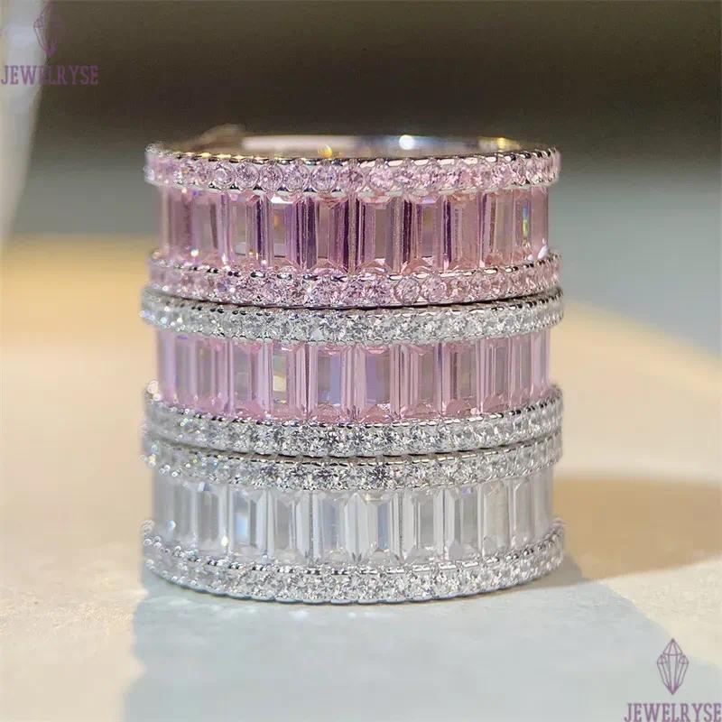 pink designer diamond ring for woman wed promise 925 sterling silver 8A zirconia sqaure heart love engagement wedding rings womens luxury jewelry gift
