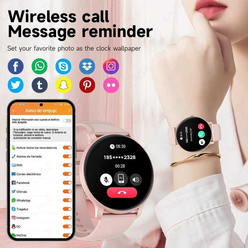 LIGE 2025 Call Smart Watch Wen Cust Dial Watches Men Sports Fitness Tracker Rate Smartwatch For Android iOS C251203