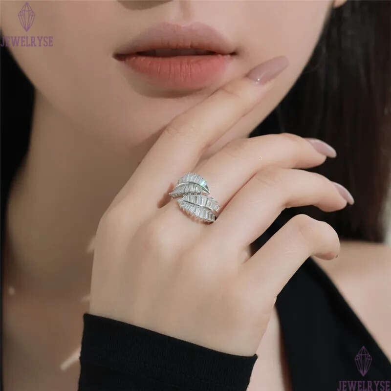 adjustable size diamond designer ring for woman love 925 sterling silver leaf butterfly 5A zirconia prong setting engagement rings womens luury jewelr