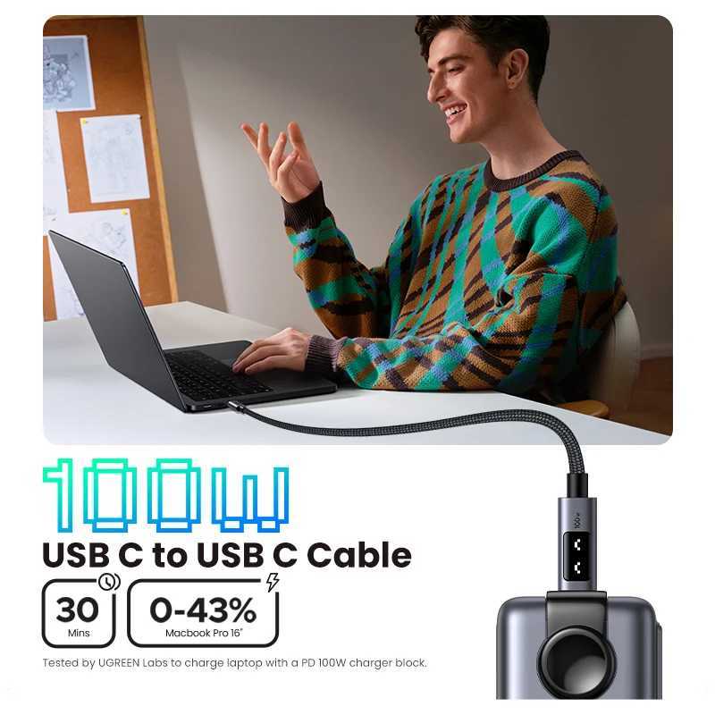 UGREEN Uno PD100W USB C to USB C Cable Fast Charging PD 30 Type C Cable for Book Pro/Air iPad Pro iPhone 15/14 C251203