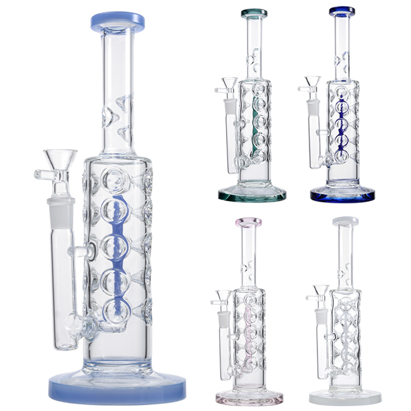 Straight Tube Glass Bongs Fab Egg Water Pipes Inline Perc Ice Pinch 14mm Female Joint With Bowl