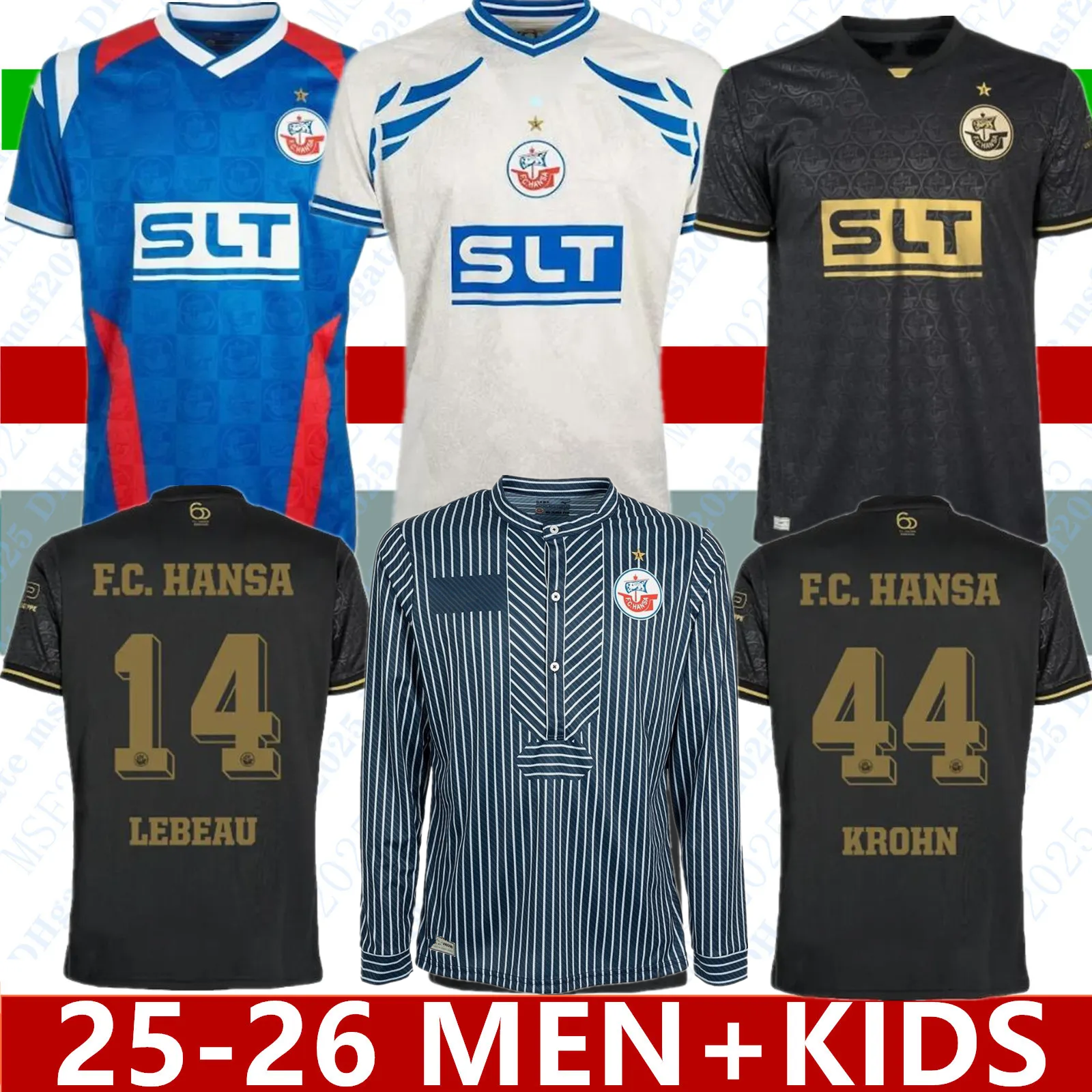 60th XXXL 4XL 25 26 FC Hansa Rostock Soccer Jerseys HAUGEN JONJIC BERISHA KINSOMBI SCHUSTER Football Shirts 2025 2026 STOCK HARENBROCK GURLEYEN RUSCHKE BOCK