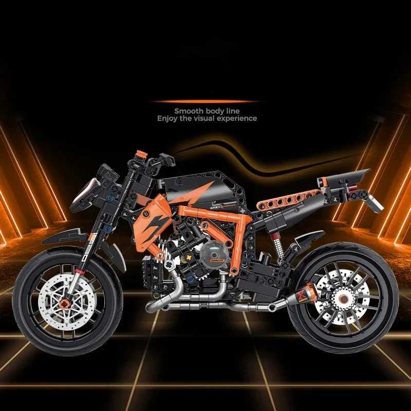 18 Motorbike Model Building Blocks Sets Racing Moto Bricks Toys Kids Boys Children Birthday Gifts Adt MOC Technical 579Pcs C251203