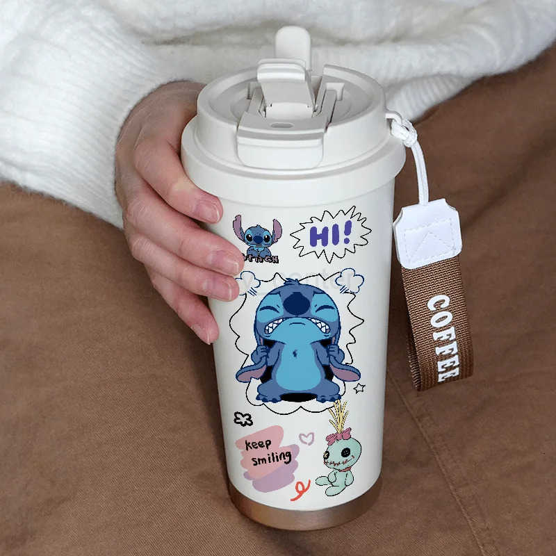 Disney Stitch Stainless Steel Insulated Cup Cute Cartoon Personalized Creative Couple and Student Coffee Cup Birthday Gift H251203