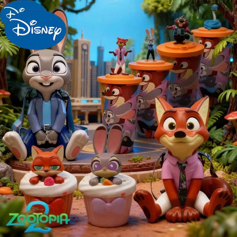 Disney Hot Original Zootopia 2 Official Movie Merchandise Nick Judy Cute Shaped Water Cup Anime Cartoon Toy Kawaii Trendy Gifts Decor H251203