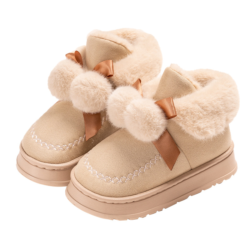 Women's 2026 Winter New Style Fuzzy High-Top Backless Slippers Warm Indoor Home Shoes & Outdoor Snow Boots