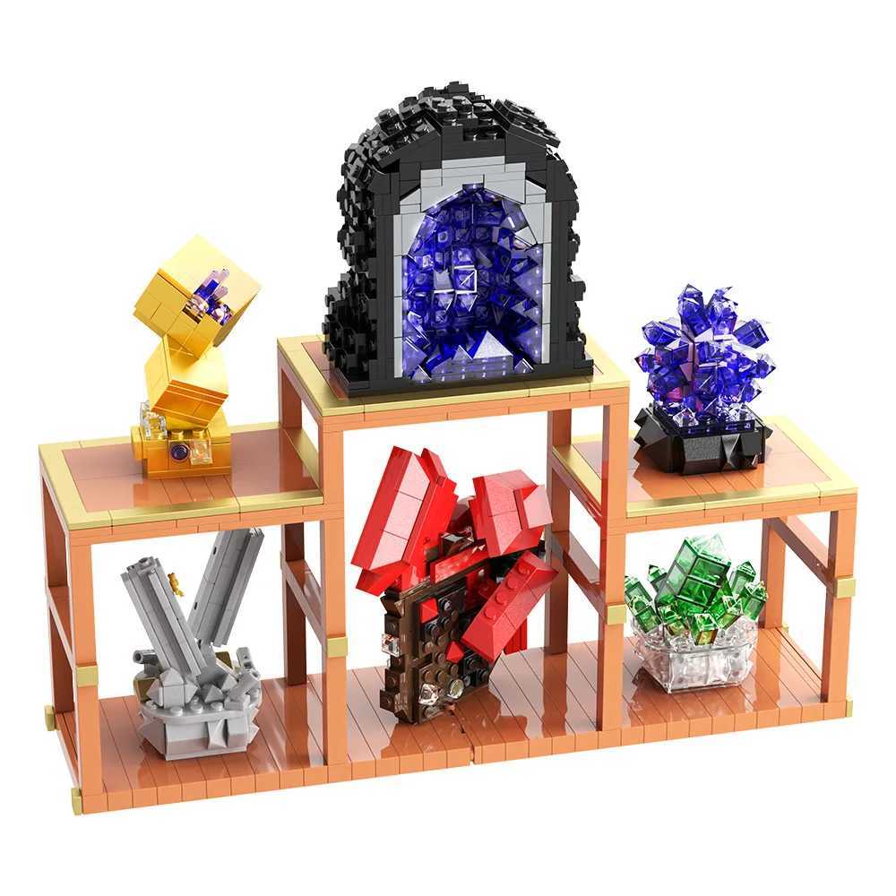 MOC Crystals Building Blocks Sets Amethyst Off Crystal Decor Gemstone Ore Quartz Crystals Bricks Toys Adt Gift Wealth Tower C251203
