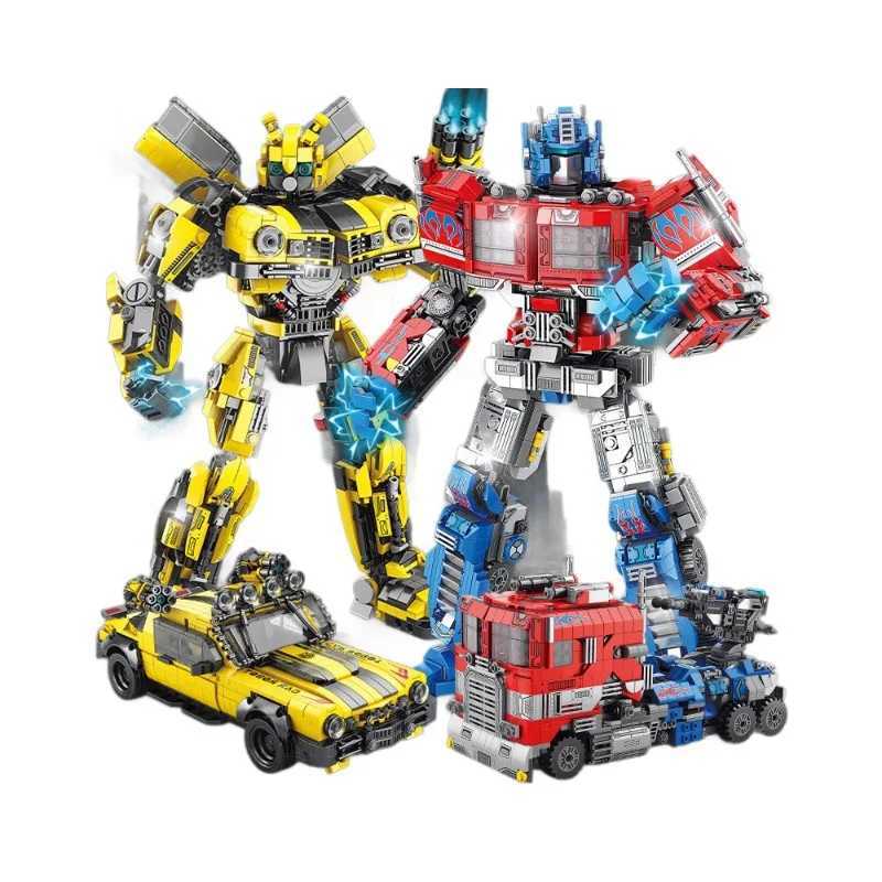 Autobots Decepticons Building Blocks Transformation Robot Children Educational Assembly Car Tank Brick Assemble Toy Gift C251203