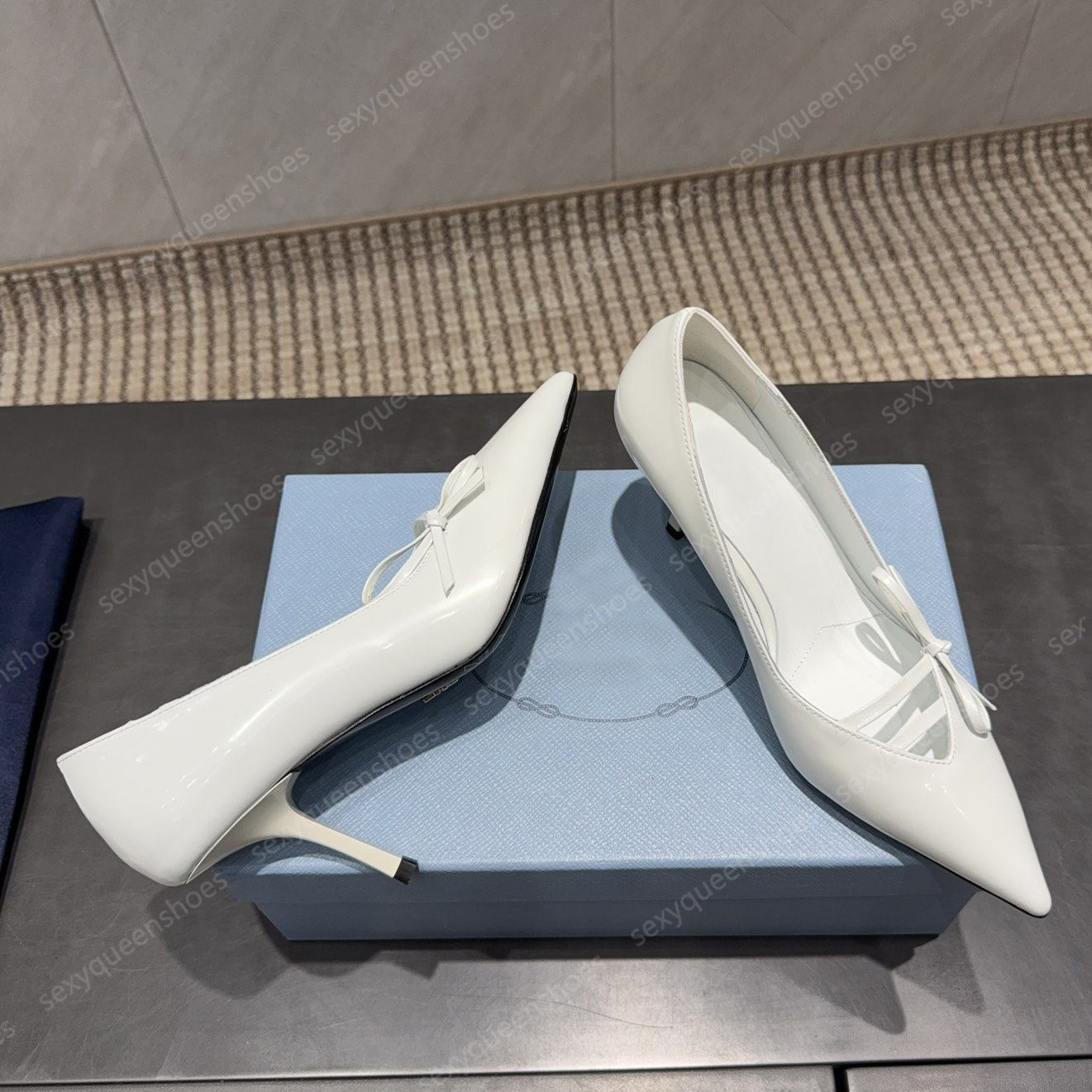 Elegant bowtie high heels dress shoes womens patent leather luxury designer wedding shoes casual hollow sexy Formal pumps stiletto heel Pointed Toes shoes