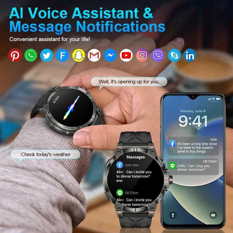 LIGE 760mAh Large Battery Outdoor Smart Watch Men 185 inch HD Sn GPS Cpass Call IP68 Waterproof Smartwatch 2025 C251203