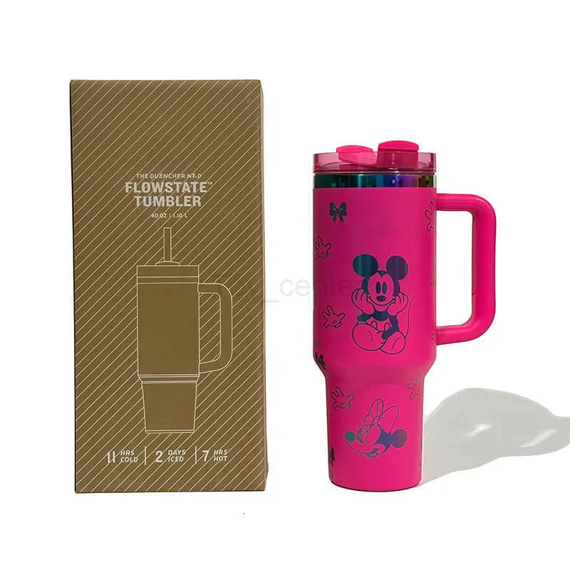 Disney 40oz/1180ml Mickey Mouse 304 Stainless Steel Insulated Cup Cute Cartoon Portable Large Capacity Straw Cup Holiday Gifts H251203