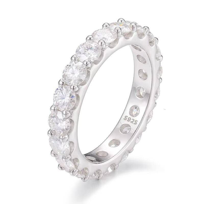 4mm 03ct Moissanite Womens Ring 925 Silver for Women Moissanite VVS1 D Color With Gra Certificate Pass Diamond Tester