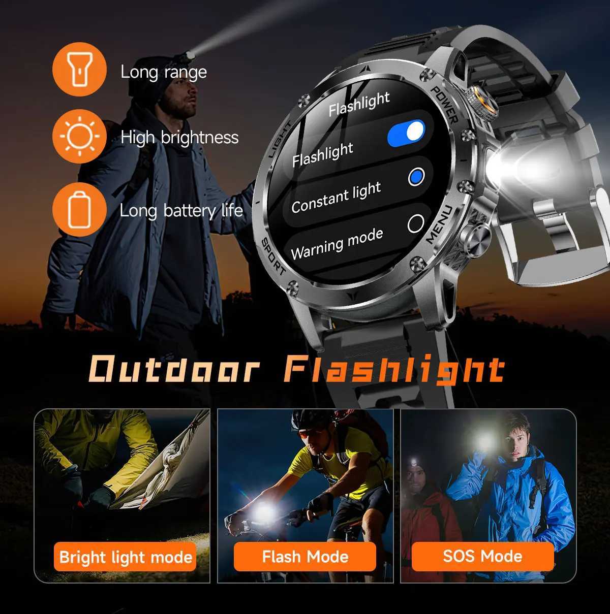 2025 MenS New Outdoor Sports Watch 1000 Mah Large Battery Ip68 Waterproof One-Click Connection 52 Call Watch C251203
