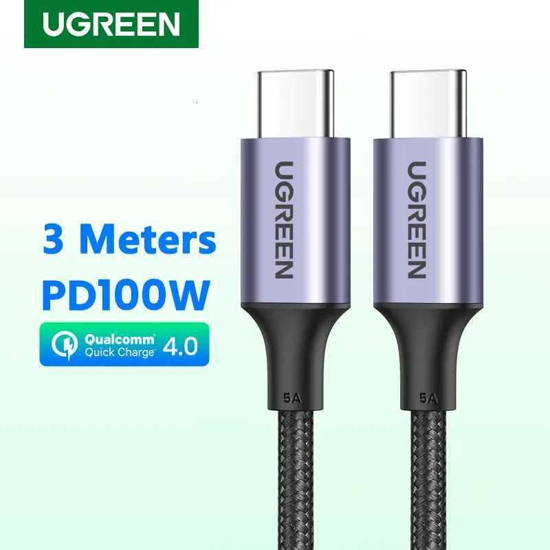 UGREEN 100W 3 Meters USB Type C To USB C Cable For book iPad PD Fast Charging Charger Cord 5A E-Marker Chip C251203