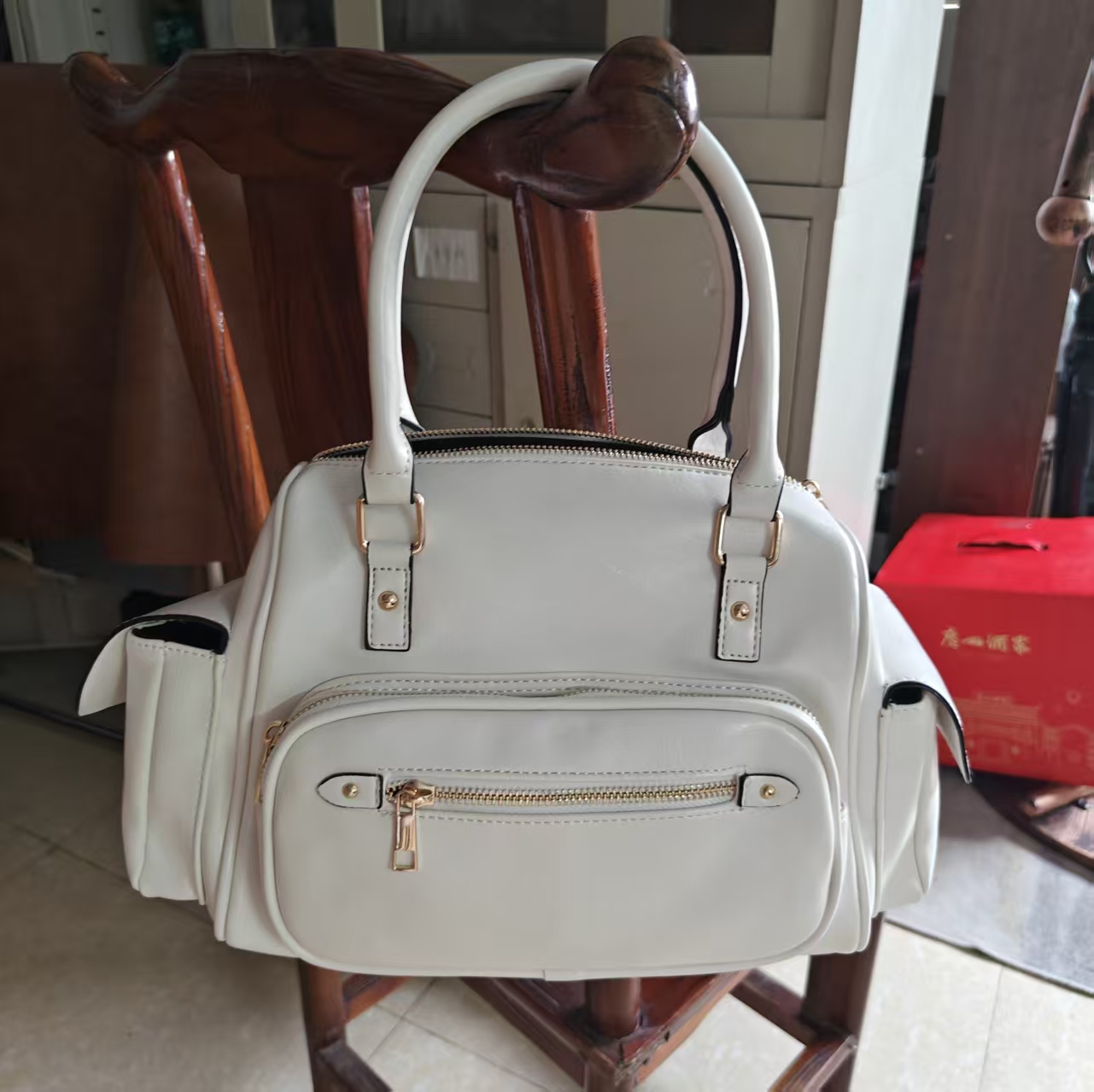 Spacious luxury tote bag unisex business leather shoulder bag portable handbag elegant fashion bags multi pocket sling bag hobo bag durable travel han