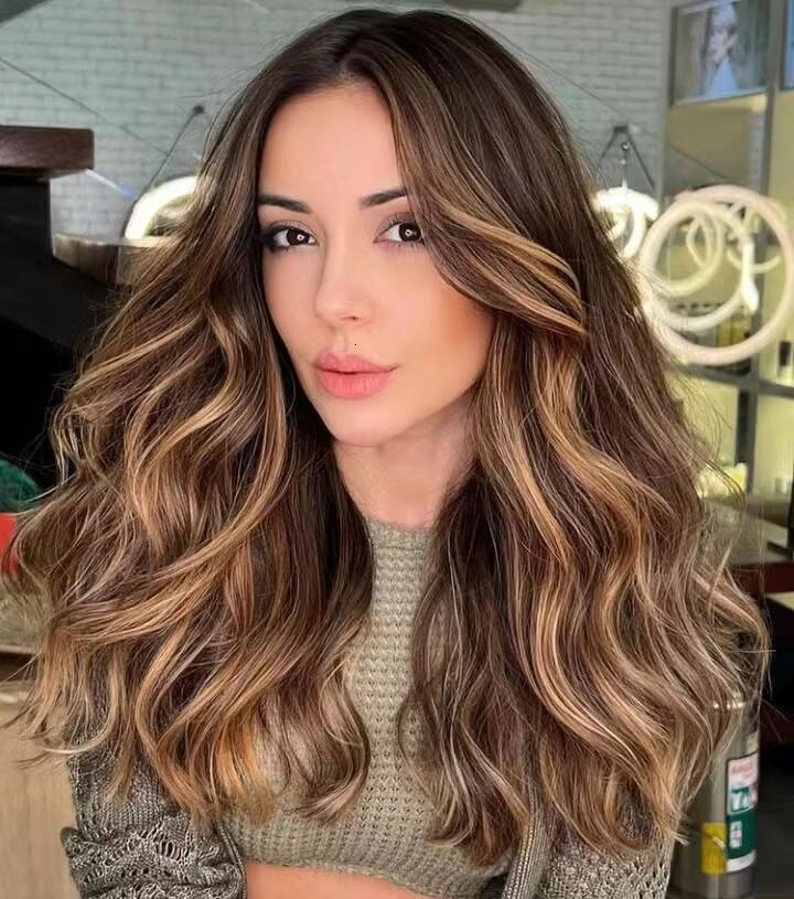 Super Natural Look 150 Density Highlight Color Loose Wave Virgin Human Hair Invisible Swiss Lace Front Wigs
