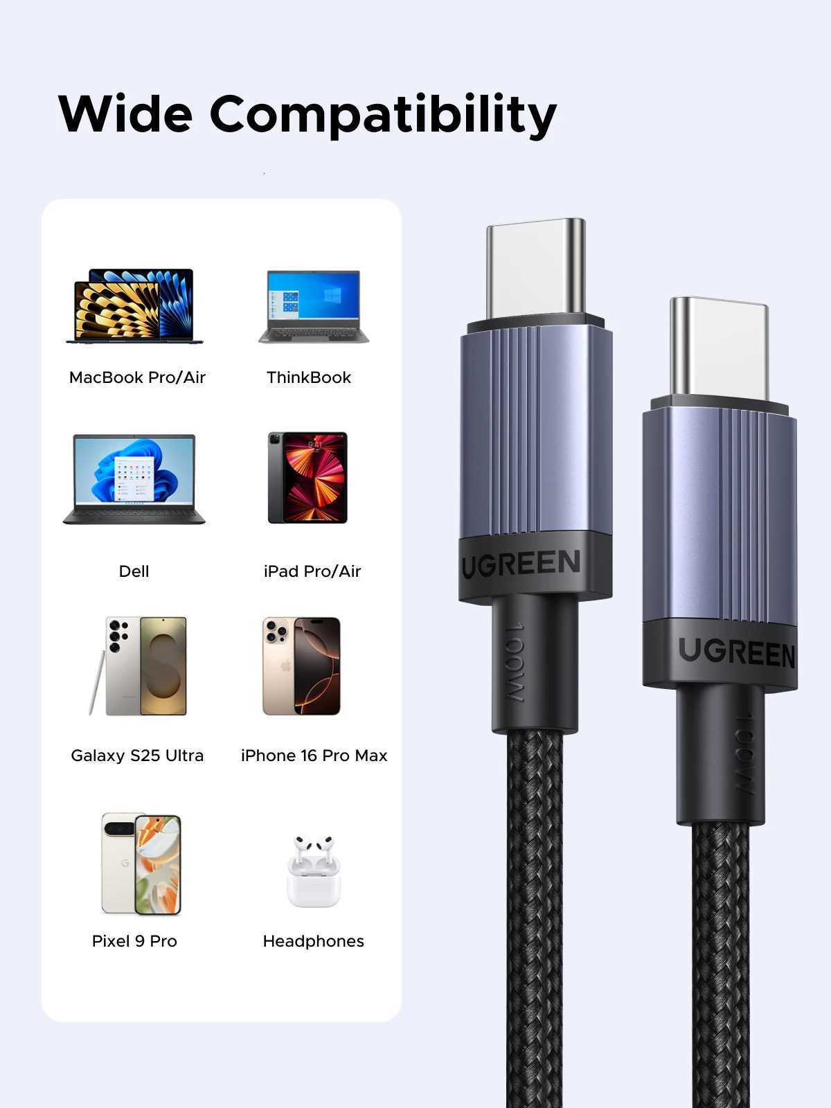 NEW S UGREEN PD 100W Cable USB C Fast Charging Cable for iPhone C251203