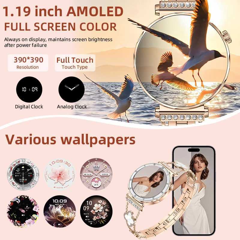 Fashion Wens Smart Watch 119-inch AMOLED 390390 HD Sn Call Smartwatch Wen Health Monitoring Bracelet Mujer C251203
