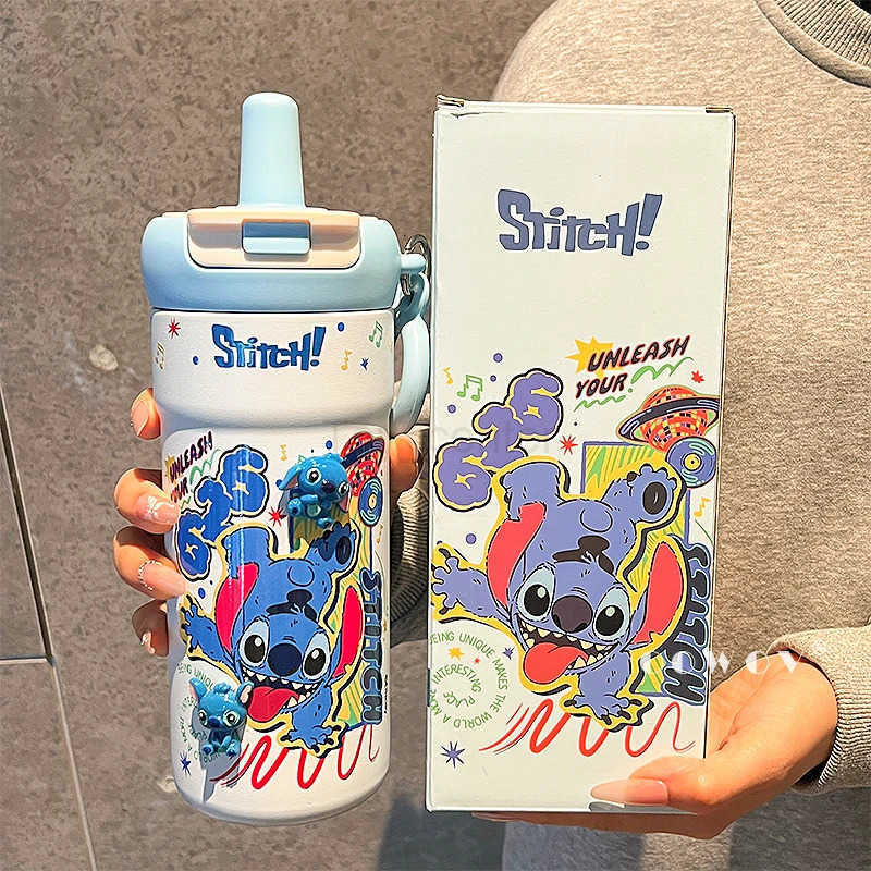Disney Judy And Nick Stitch ChildrenS Stainless Steel Cute Appearance Level 2025 New Model Cold Insulation Straw Water Cup H251203