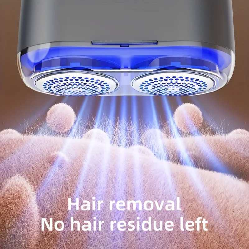 Dual Head 6-Leaf Lint Remover Rechargeable Multifunctional Ball Trimmer with Mesh Cover Safer Use for Clothing Bedding Sweater M251203 - view 3