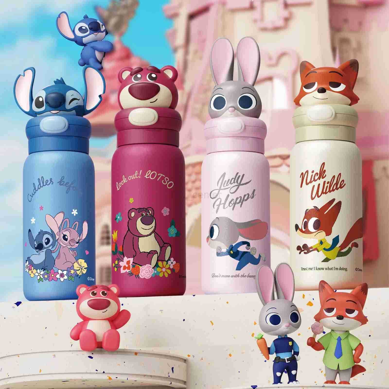 Disney Stitch Anime Straw Cup 306 Stainless Cartoon Thermos Cup Portable Double Drinking Water Bottle Gifts For Boys Girls H251203