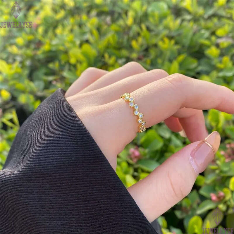 Real 925 Sterling Silver designer ring Bubble Shape Size 6-9 18k Gold 5A Cubic Zirconia rings For Woman Party Holiday Valentines Day Friend Gift Ring 