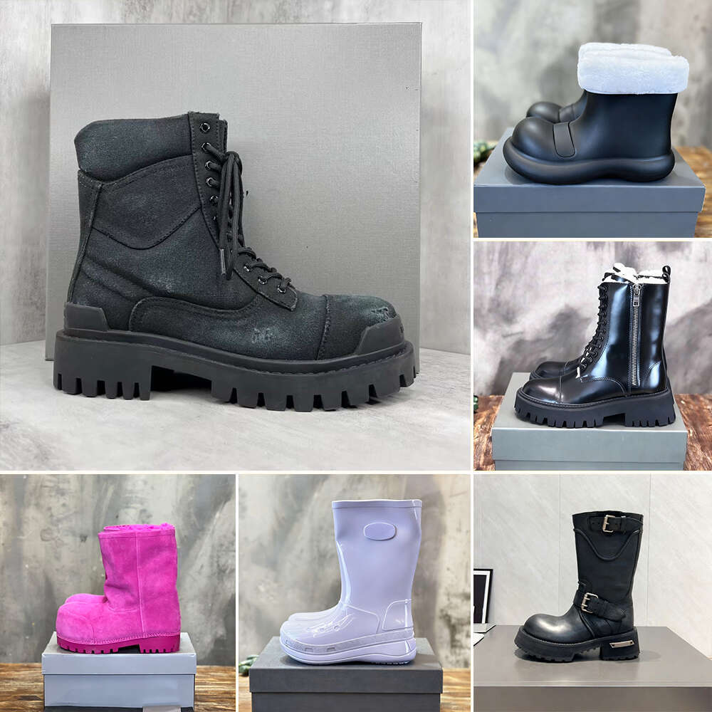 Top Strike Tractor Boots Designer Ankle Lace Up Boot Men Mens Zip Combat Autumn Winter Styles High Knight Black Leather Embossed Booties Cowboy Martin Boots