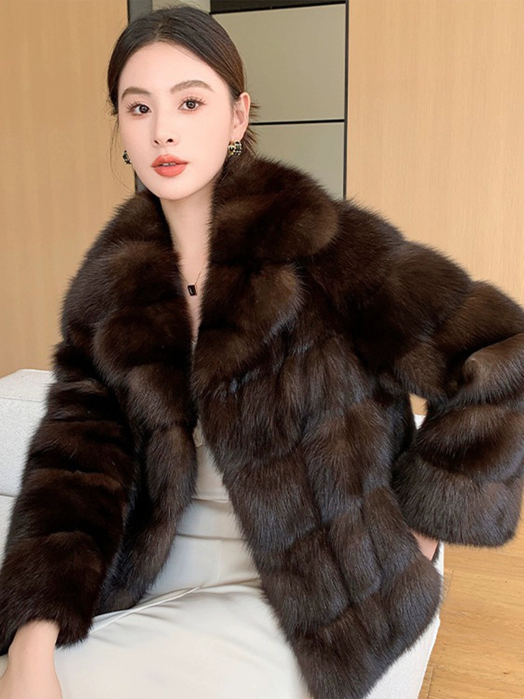 Thick Warm Outerwear Natural Real Fox Fur Coat Women Winter Warm Fur Jacket Plus Size Outwear Female Vest Coats Beig 241121