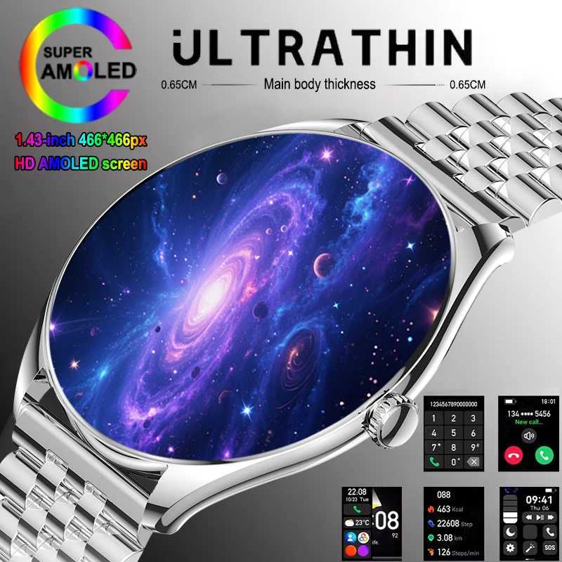 For tra Thin Smart Watch Men Wan HD AMOLED 3D Sn 100Sports Mode rate Call Waterproof Smart Watch C251203