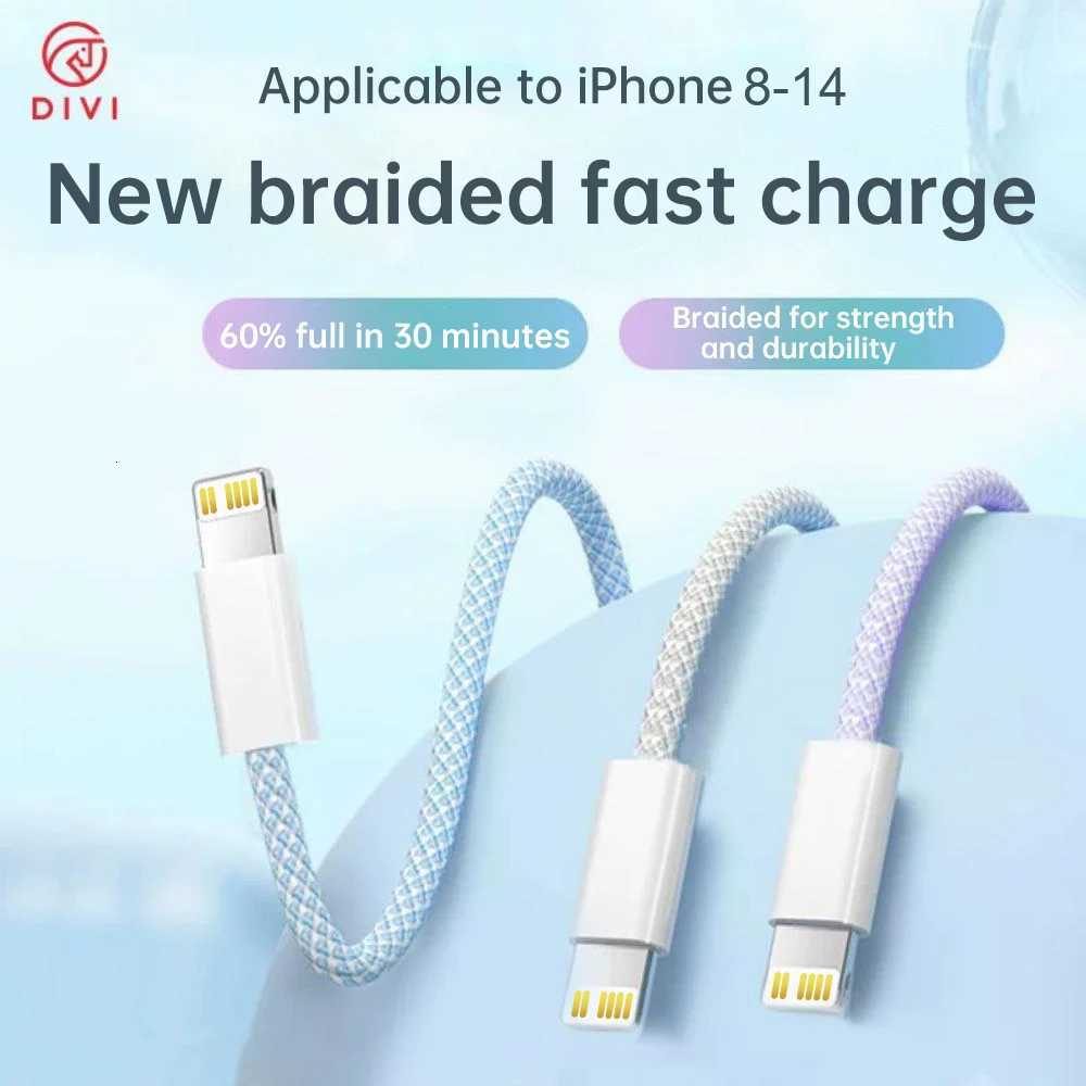 DIVI USB-C Cable 30W Fast Charging Type C to lightning Cable For IPhone 14 13 12 11 pro Max Xs Plus Type C Date Wire C251203