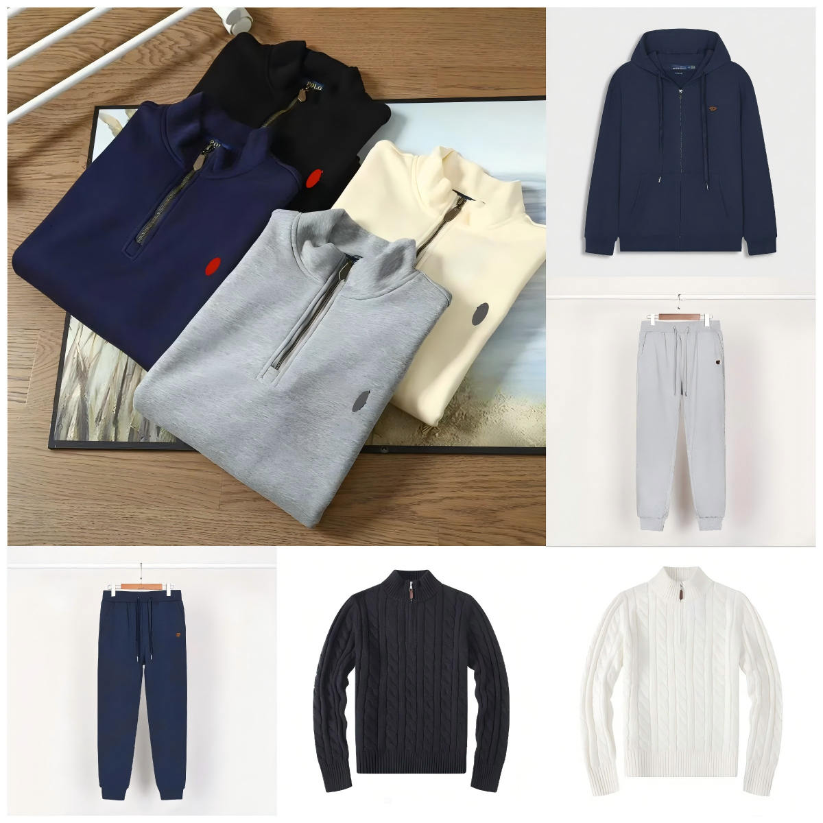 Mens Designer Polo Sweater Fleece Shirts Thick Half Zipper High Neck Warm Pullover Slim Knit Knitting Jumpers Small horse Brand Cotton Sweatshirt y2