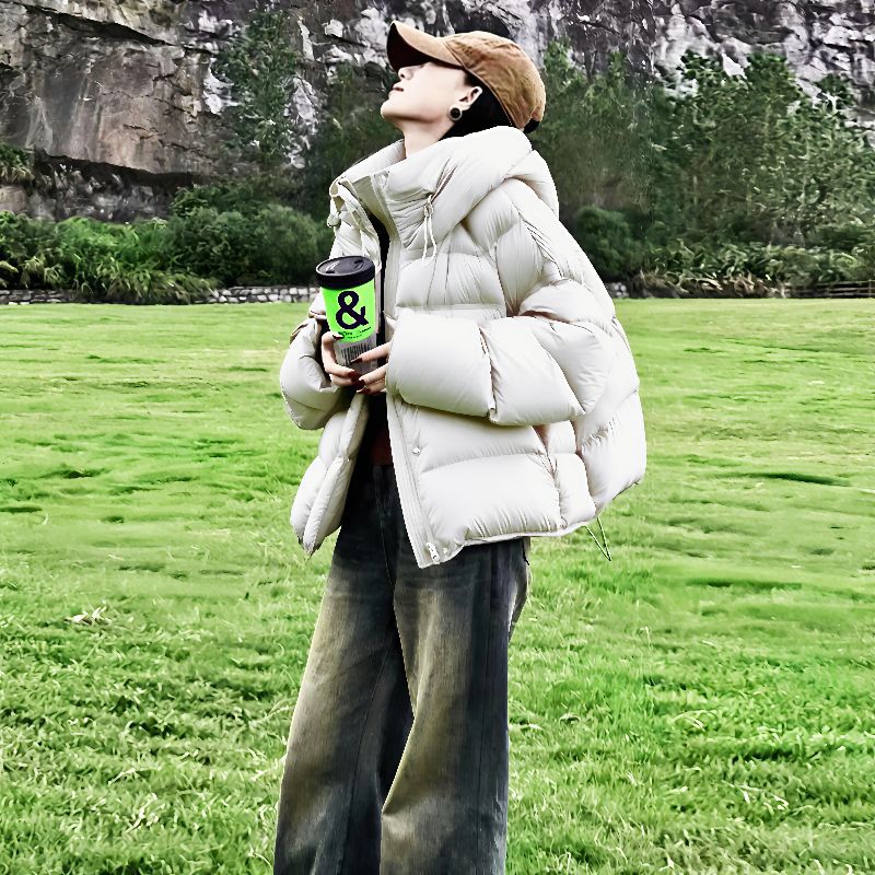 Short-Style Cotton Puffer Jacket for Women - 2025 New Arrival, Loose Fit, Winter Outerwear