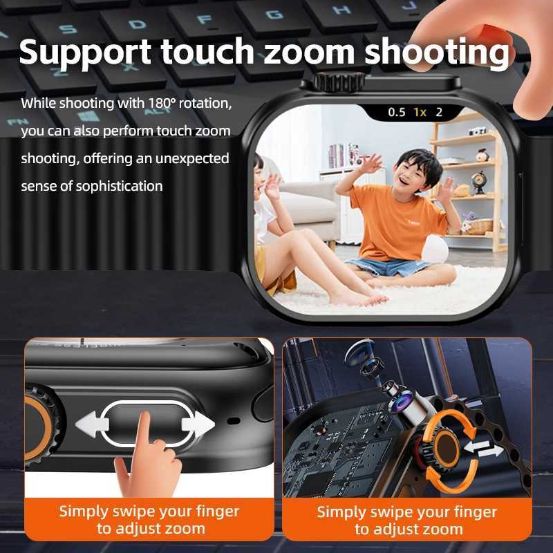 GOLDENSPIKE CD12 Touch Encoder Smartwatch 226 inch Amoled Smart Watch 180 Rotary Camera 2000Mah Battery GPS WIFI Global Call C251203