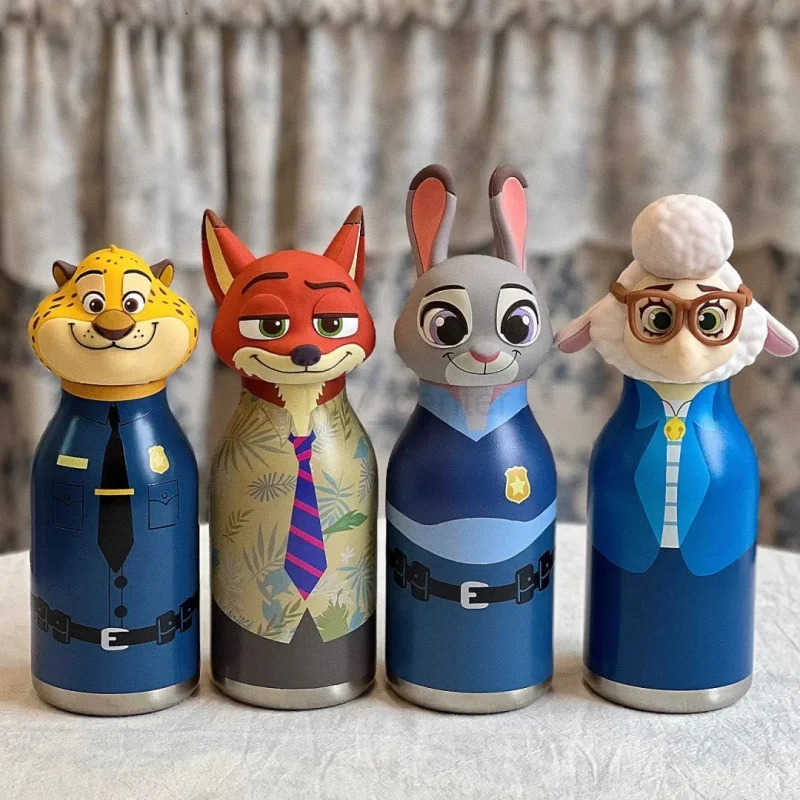 Disney 2025 Officially Zootopia Vacuum Mug Nick Wilde Judy Hopps Stainless Steel Sports Kettle Panther Officer Aquarius 430ml Gifts H251203