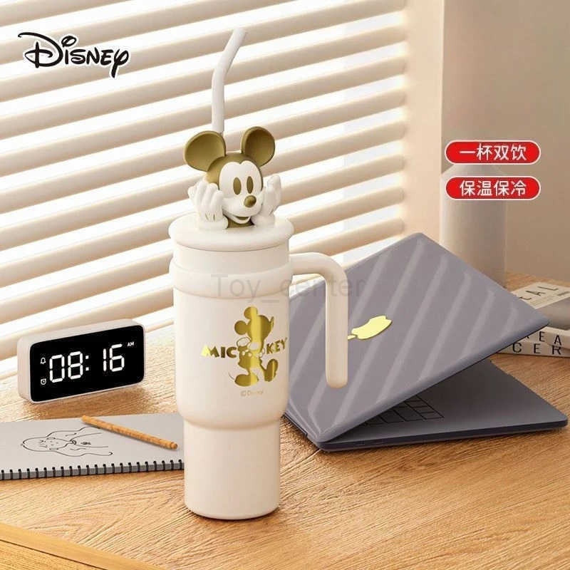 Disney New Lotso Mickey Thermos Creative High-value Anime Cartoon Printed Large-capacity Portable Double-drinking Suction Cup H251203