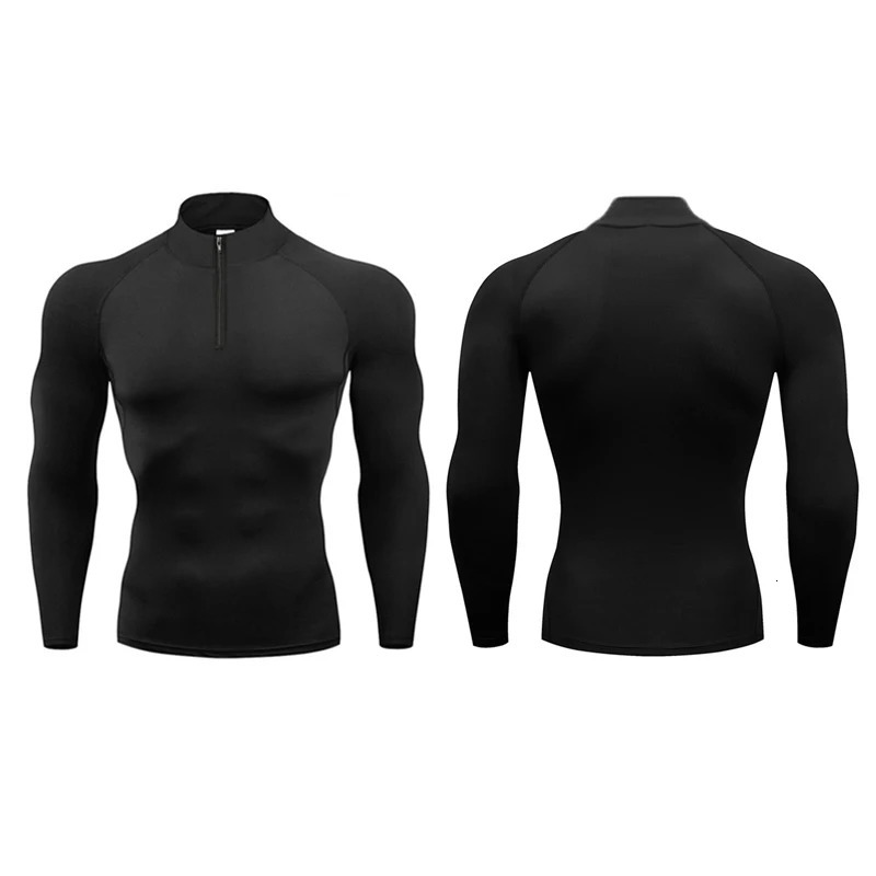 Men Running T-shirts Compression Fitness Long Sleeve Sports Polo Shirts Trainning Exercise Gym Sportswear Quick Dry Rashgard