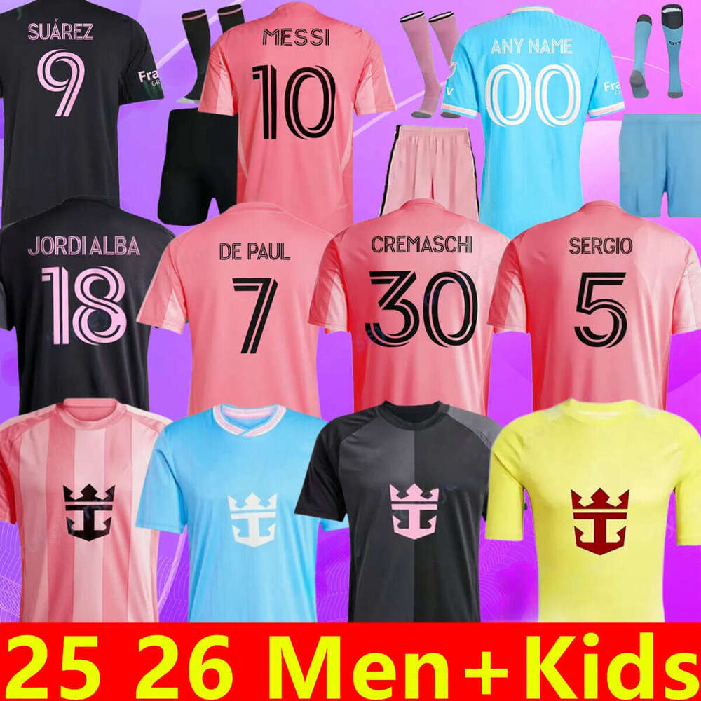 25 26 Inter Miamis Soccer Jersey CF SUAREZ MESSI CAMPANA YEDLIN football shirt Kids Adult suit Player Fans version kits Maimi