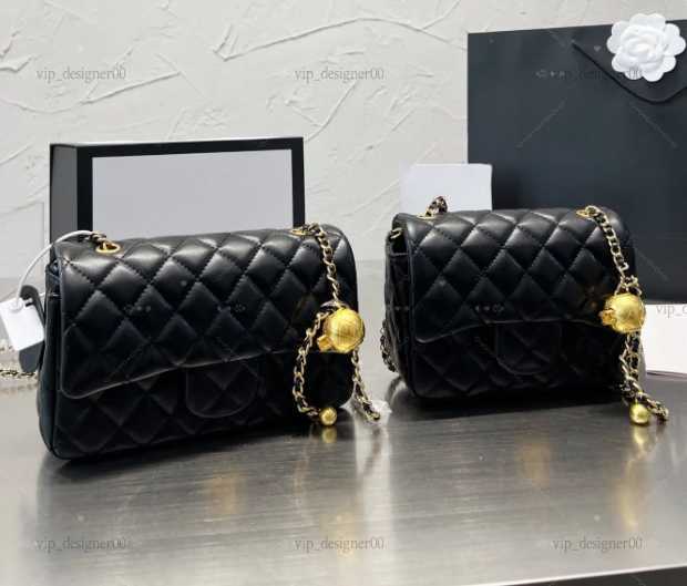 2025 Shoulder Bags Designer Luxury classic Gold Ball Woc Chain Flap soft lambskin Leather Shoulder Bag Handbag 20cm mini purse17cm Turn Lock Crossbody