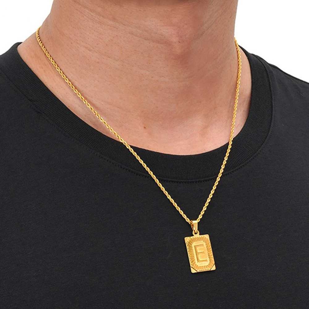 Stainless steel jewelry A-Z 26 english letters fashion golden pendent necklace rope chain for both men and women couple giftsXJ251202