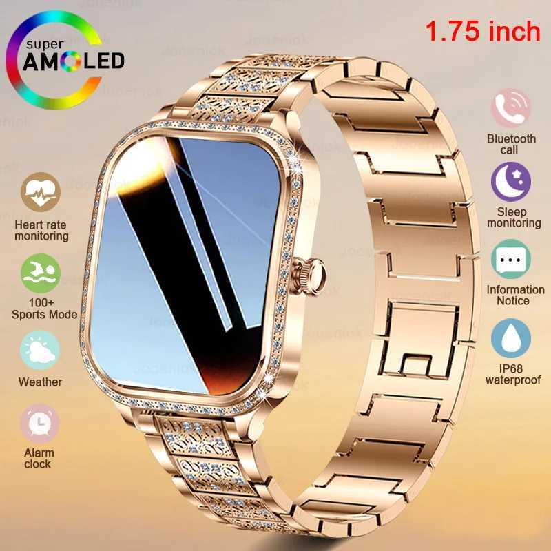 New Fashion Wens Smart Watch Rate 175 Inch 240296 HD Sn Diamond Watch Call Waterproof SmartWatch Ladies C251203
