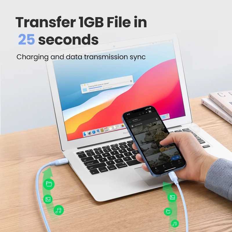 UGREEN MFi Silicone Type C to Lightning Cable for iPhone 11 14 13 12 Pro Max USB C Fast Charging for iPad iPhone Charge Cable C251203