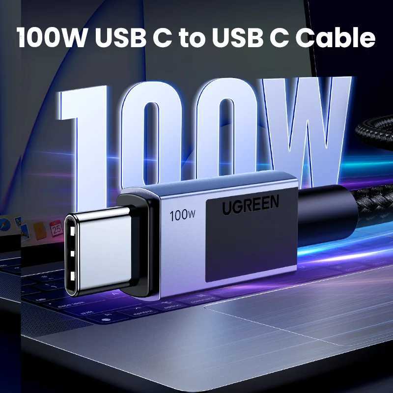 UGREEN USB Type C Cable PD100W Fast Charging Cable for iPhone 17 16 15 S25 USB C to USB C Cable for Book iPad C251203
