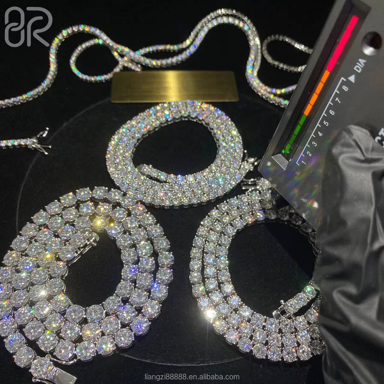 Wholesale Lab Grown Tennis Necklace High Quality Round Brilliant Cut Diamond 925 Silver Hip Hop Chain Fine Jewelry