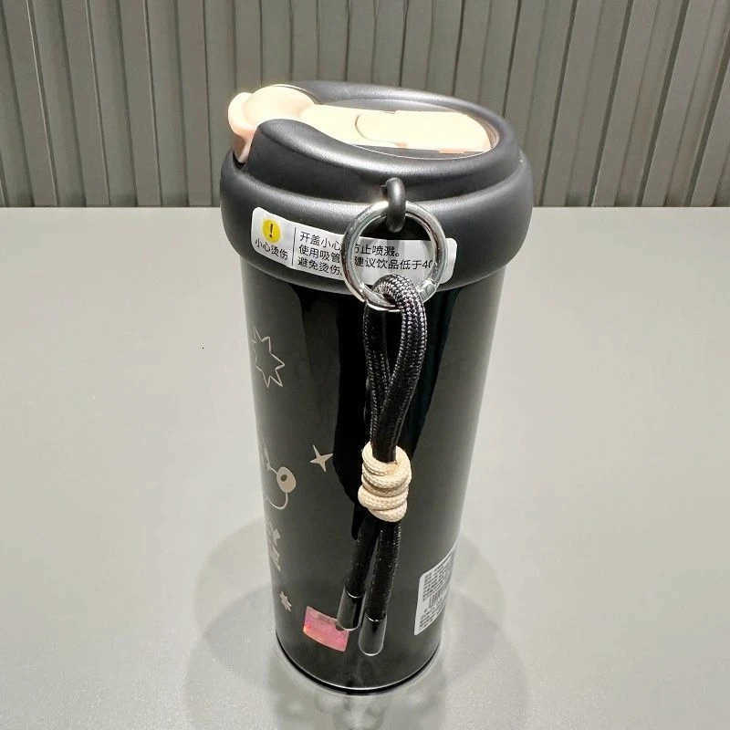 Disney New Mickey Minnie Thermos Creative High-value Anime Cartoon Diy Printing Student Large Capacity Portable Cute Suction Cup H251203