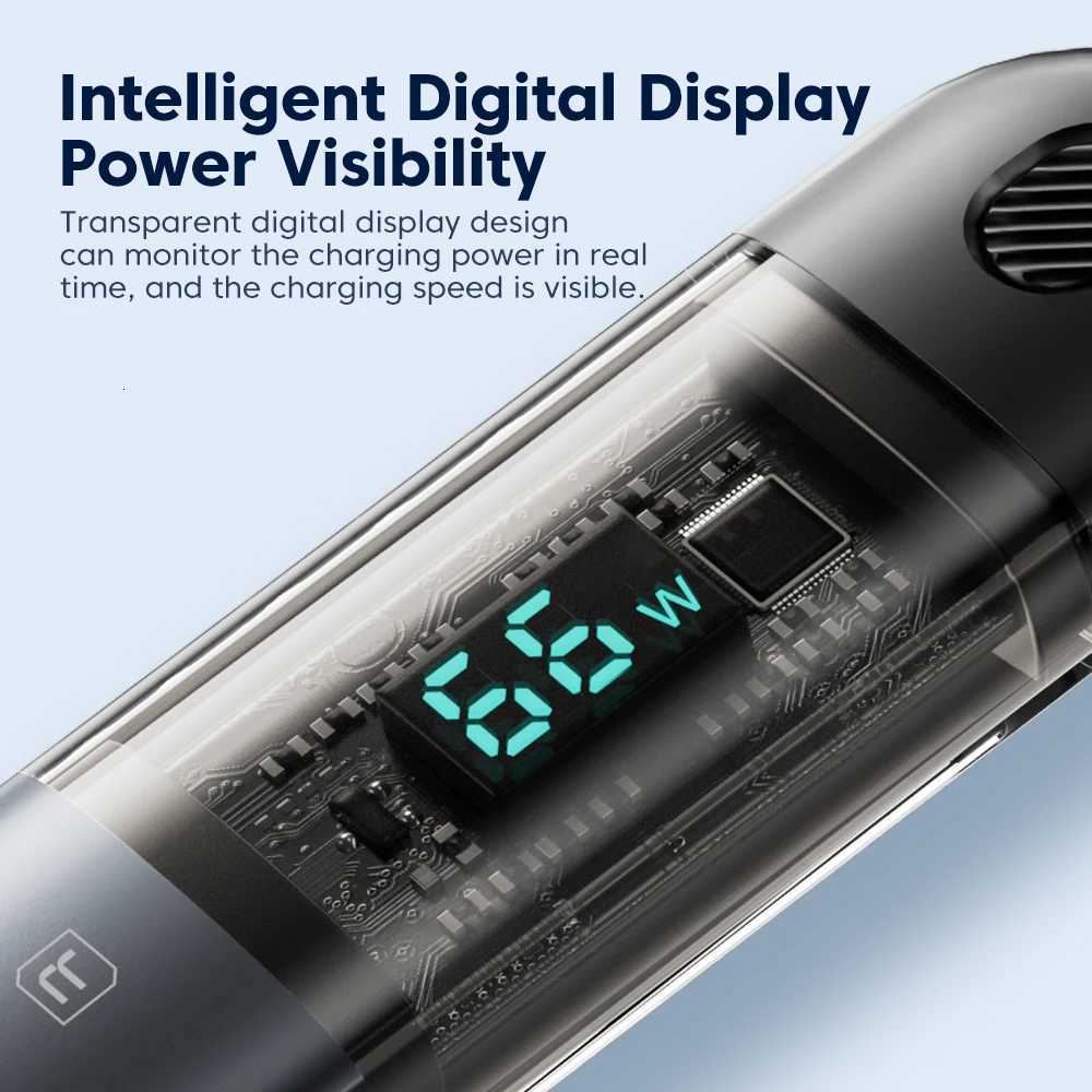 Toocki 3 in 1 USB Cable to iP Type C Micro Cable 66W Digital Display Fast Charging USB C Charger Wire for iPhone14 13 12 C251203