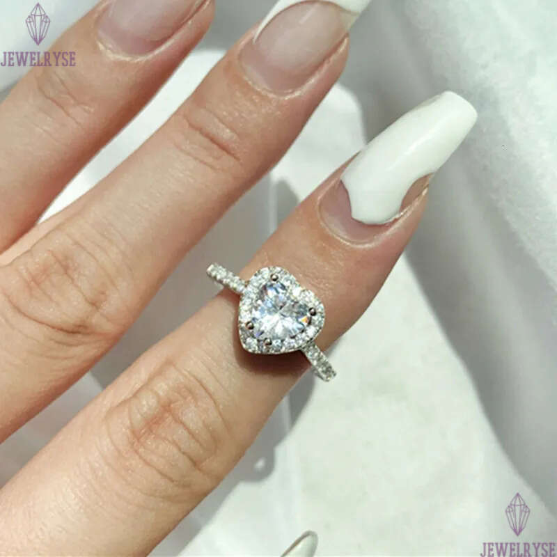 diamond heart love ring for woman 1ct 12 colors 925 sterling silver zirconia engagement wedding designer rings luxury jewelry valentines day friend gi