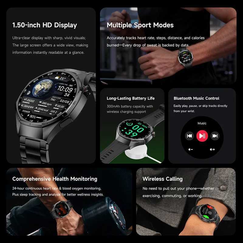 2025 New Watch 6 MAX Smart Watch Global Version GPS Tracking Cpass NFC IP67 Waterproof BT Call Outdoor Sport Smartwatch iOS C251203